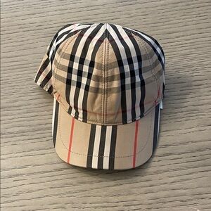 Burberry Kids Plaid Cap - Beige, Black, Red